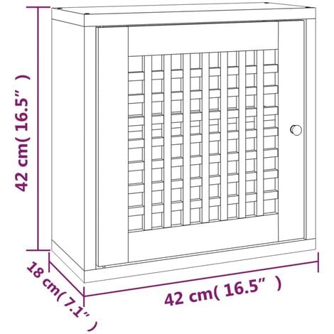 Wall Cabinet 42x18x42 cm Solid Wood Walnut vidaXL