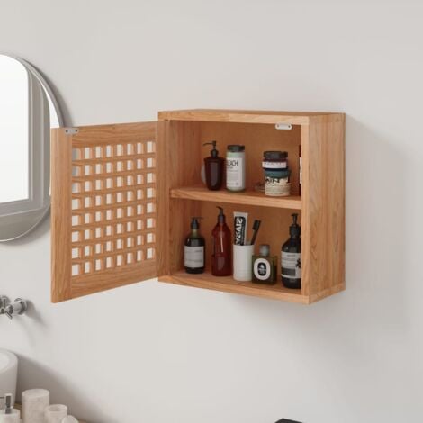 Wall Cabinet 42x18x42 cm Solid Wood Walnut vidaXL
