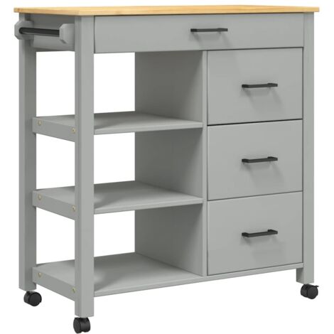 Kitchen Trolley MONZA 84x40x88.5 cm Solid Wood Pine vidaXL (1/5)