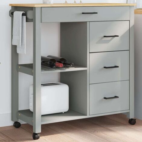Kitchen Trolley MONZA 84x40x88.5 cm Solid Wood Pine vidaXL