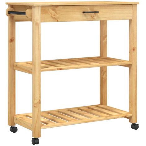 Kitchen Trolley MONZA 84x40x88.5 cm Solid Wood Pine vidaXL