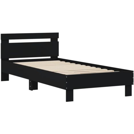 Bed Frame without Mattress with Headboard Black 90x200 cm vidaXL (1/5)