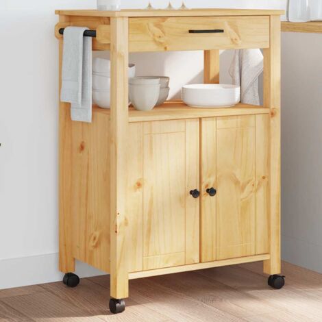 Kitchen Trolley MONZA 60x40x88.5 cm Solid Wood Pine vidaXL