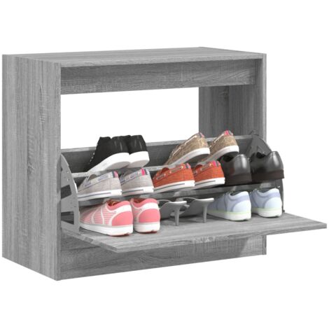 Shoe Cabinet Grey Sonoma 80x42x69 cm Engineered Wood vidaXL