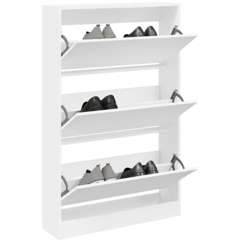 Shoe Cabinet White 80x21x125.5 cm Engineered Wood vidaXL