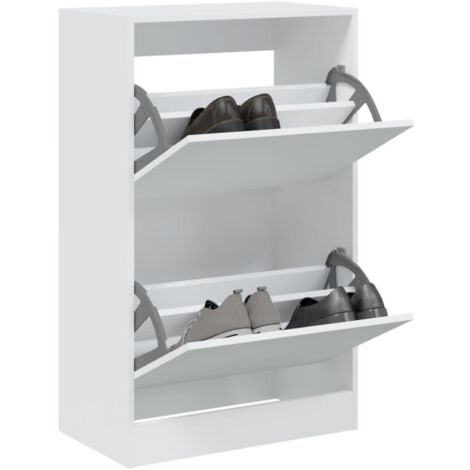 Shoe Cabinet White 60x34x96.5 cm Engineered Wood vidaXL