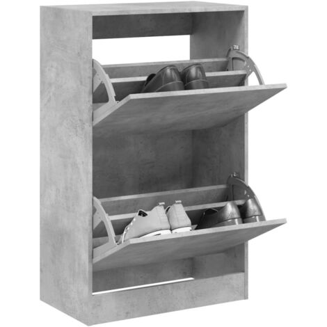 Shoe Cabinet Concrete Grey 60x34x96.5 cm Engineered Wood vidaXL