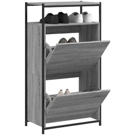 Shoe Cabinet Grey Sonoma 60x34x112 Engineered Wood vidaXL (1/5)