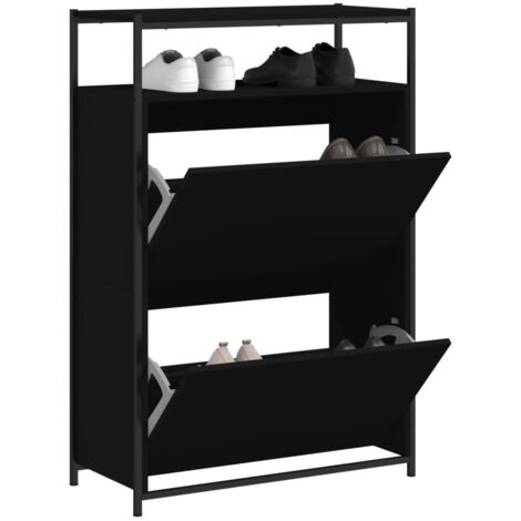 Shoe Cabinet Black 75x34x112 cm Engineered Wood vidaXL (1/5)