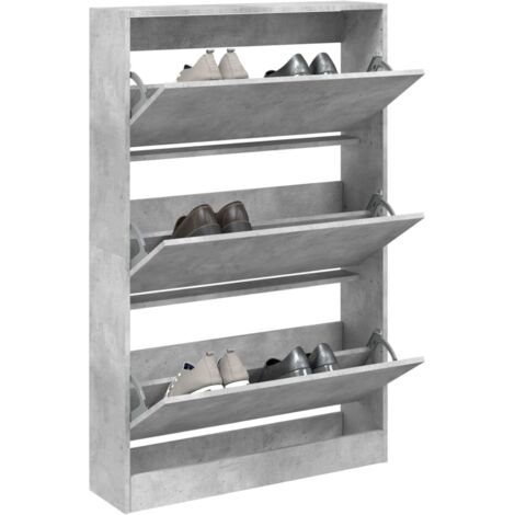Shoe Cabinet Concrete Grey 80x21x125.5 cm Engineered Wood vidaXL (1/5)