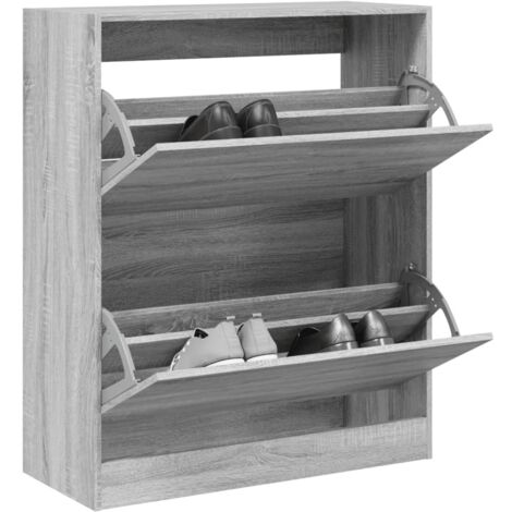 Shoe Cabinet Grey Sonoma 80x34x96.5 cm Engineered Wood vidaXL