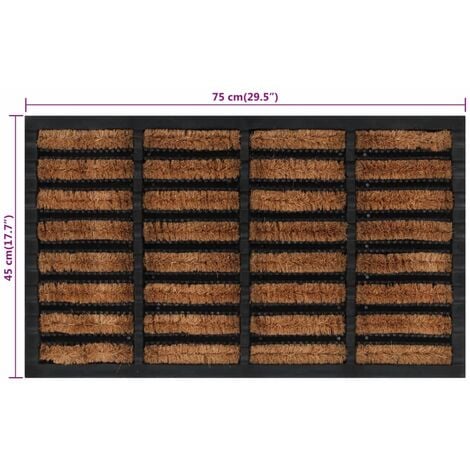 Door Mat Rectangular 45x75 cm Rubber and Coir vidaXL