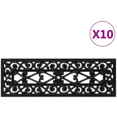 Stair Treads 10 pcs 25x75 cm Rubber vidaXL