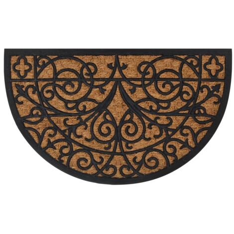 Door Mat Half Round 45x75 cm Rubber and Coir vidaXL