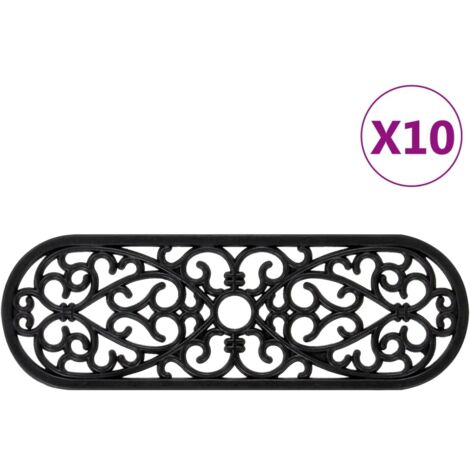 Stair Treads 10 pcs 25x75 cm Rubber vidaXL