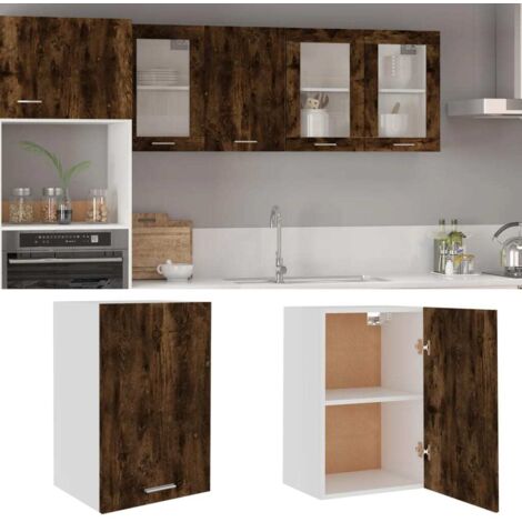 Hanging Cabinet Lyon Smoked Oak 39.5x31x60 cm Engineered Wood vidaXL