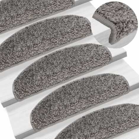 Stair Mats 15 pcs 65x21x4 cm Grey Half Round Large vidaXL