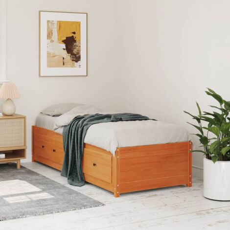 Day Bed without Mattress Wax Brown 90x190 cm Single Solid Wood Pine vidaXL