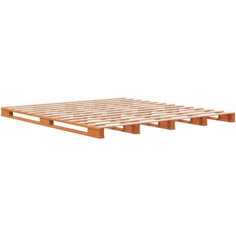 Pallet Bed without Mattress Wax Brown 180x200 cm Super King Solid Wood Pine vidaXL