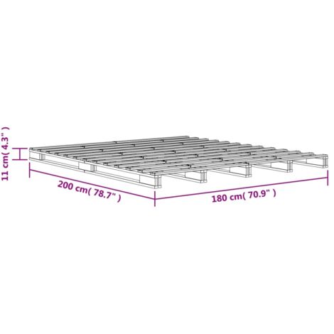 Pallet Bed without Mattress Wax Brown 180x200 cm Super King Solid Wood Pine vidaXL