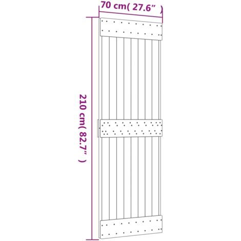 Sliding Door with Hardware Set 70x210 cm Solid Wood Pine vidaXL