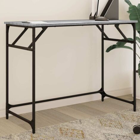 Desk Grey Sonoma 100x45x76 cm Engineered Wood and Powder-coated Steel vidaXL (1/5)