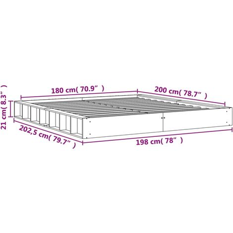 Bed Frame without Mattress Wax Brown 180x200 cm Super King Solid Wood Pine vidaXL