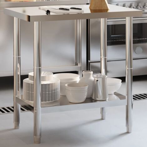 Kitchen Work Table 82.5x55x85 cm Stainless Steel vidaXL