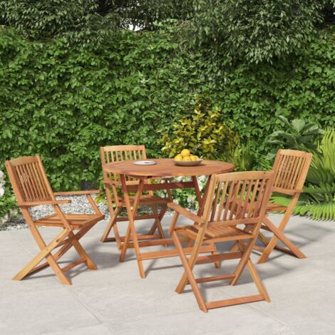 5 Piece Garden Dining Set Solid Wood Acacia vidaXL (1/5)