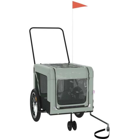Pet Bike Trailer Grey and Black Oxford Fabric and Iron vidaXL