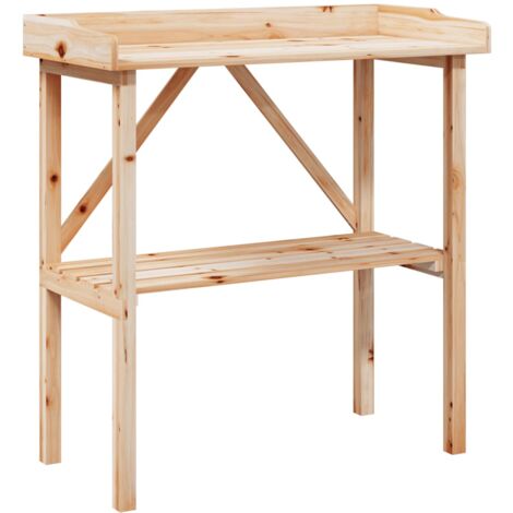 Plant Table with Shelf 78x38x82.5 cm Solid Wood Fir vidaXL