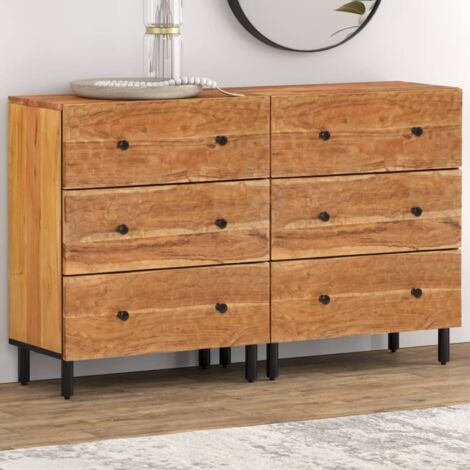 Side Cabinets 2 pcs 60x33x75 cm Solid Wood Acacia vidaXL (1/5)