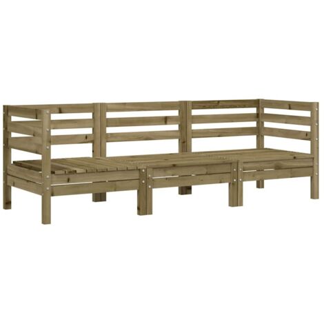 Garden Sofa Natural Wood Vacuum pressure impregnated pinewood vidaXL
