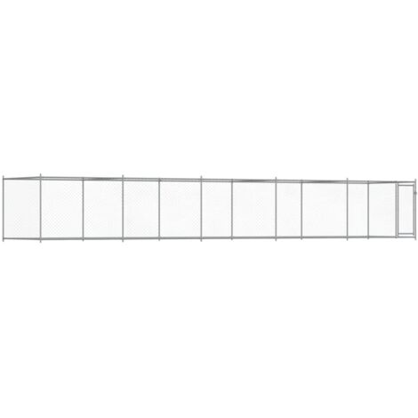 Dog Cage with Door Grey 10x2x1.5 m Galvanised Steel vidaXL