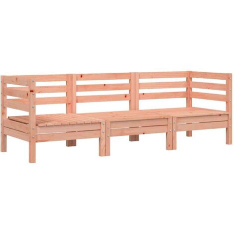 Garden Sofa Douglas natural wood Solid Douglas Wood 3-Seater vidaXL