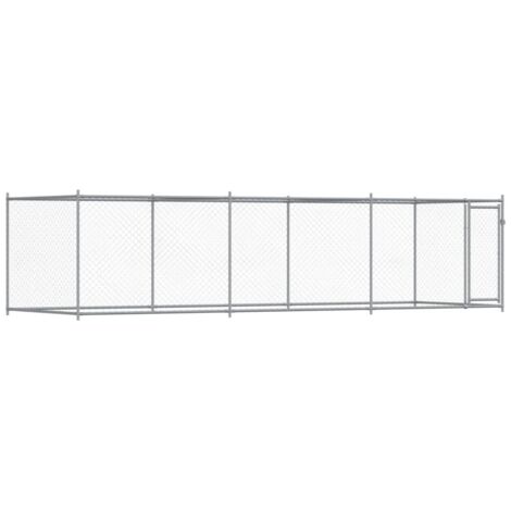 Dog Cage with Door Grey 6x2x1.5 m Galvanised Steel vidaXL