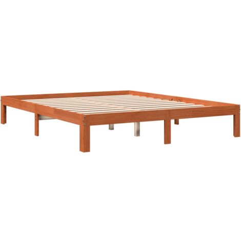 Bed Frame without Mattress Wax Brown 180x200 cm Super King Solid Wood Pine vidaXL