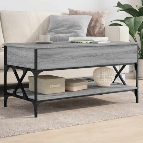 Coffee Table Grey Sonoma 100x50x50 cm Engineered Wood and Metal vidaXL