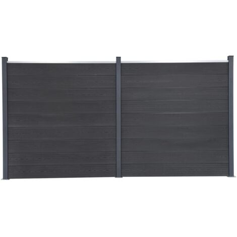 Fence Panel Set Grey 353x186 cm WPC vidaXL