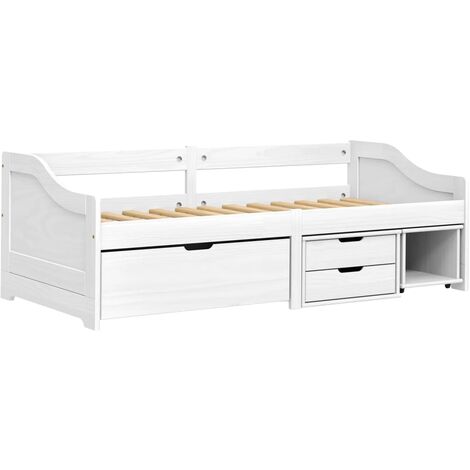 Day Bed with 3 Drawers IRUN White 90x200 cm Solid Wood Pine vidaXL
