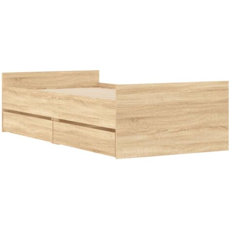 Bed Frame without Mattress Sonoma Oak 75x190 cm Small Single Small Single vidaXL (1/5)