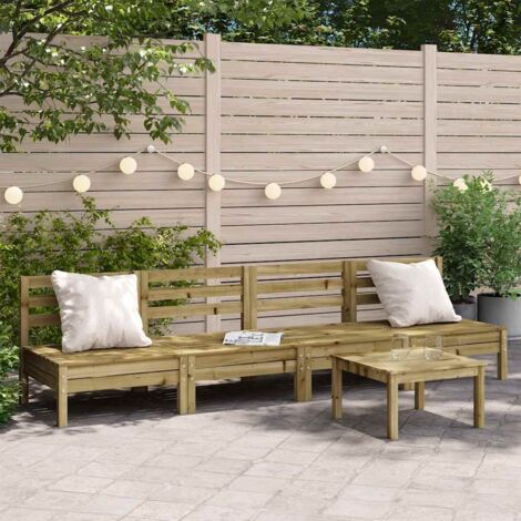 Garden Sofa  Set of 4  Natural Brown  Impregnated Pine Wood  Standard vidaXL