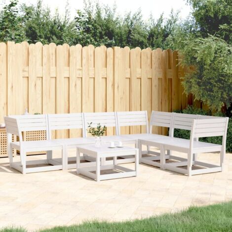 Garden Sofa Set White Solid pine wood Large Modular vidaXL (1/5)