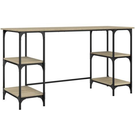 Desk Sonoma Oak 140x50x75 cm Metal and Engineered Wood vidaXL (1/5)