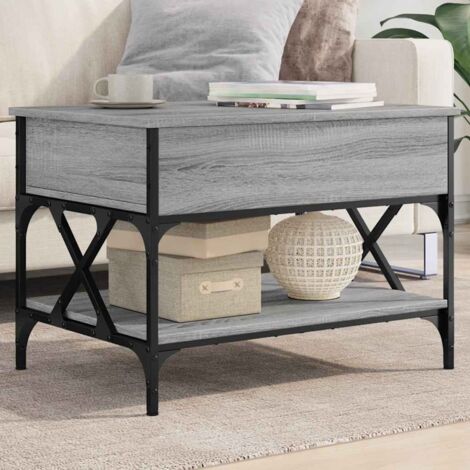 Coffee Table Grey Sonoma 70x50x50 cm Engineered Wood and Metal vidaXL (1/5)