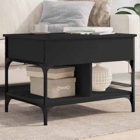Coffee Table Black 70x50x50 cm Engineered Wood and Metal vidaXL (1/5)