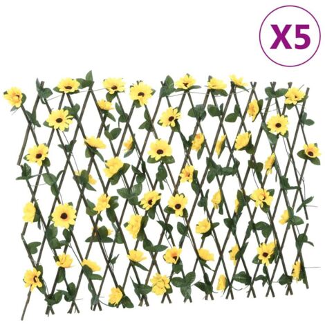 Artificial Ivy Trellis Expandable 5 pcs Yellow 180x60 cm vidaXL