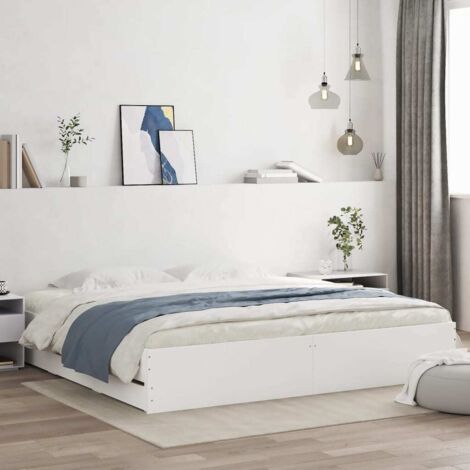 Bed Frame with Drawers without Mattress White 160x200 cm vidaXL
