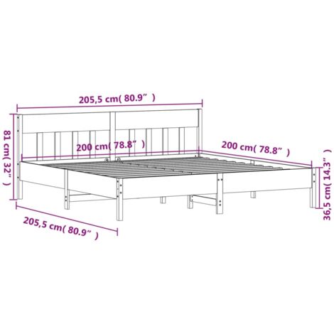 Bed Frame without Mattress White 200x200 cm Solid Wood Pine vidaXL