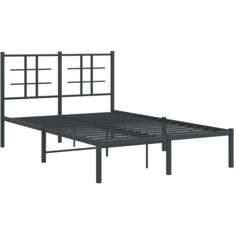 Metal Bed Frame without Mattress with Headboard Black 120x200cm vidaXL (1/5)